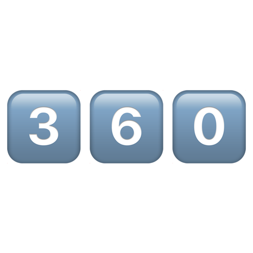 3⃣6⃣0⃣ Emoji Domain iOS rendering